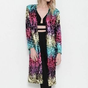 Beautiful!! Rainbow Sequin Duster
